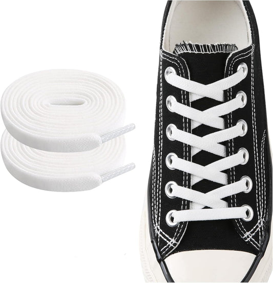 Elastic No Tie Shoe Laces for Sneakers, Stretch Tieless Shoelaces for Kids and Adults, Flat Athletic Shoes Strings