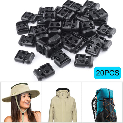 CooBigo Plastic Cord Locks for Paracord Drawstring Clip, Spring Toggle Cord Stopper Sweatpant Hat Gloves Hoodie String Lock