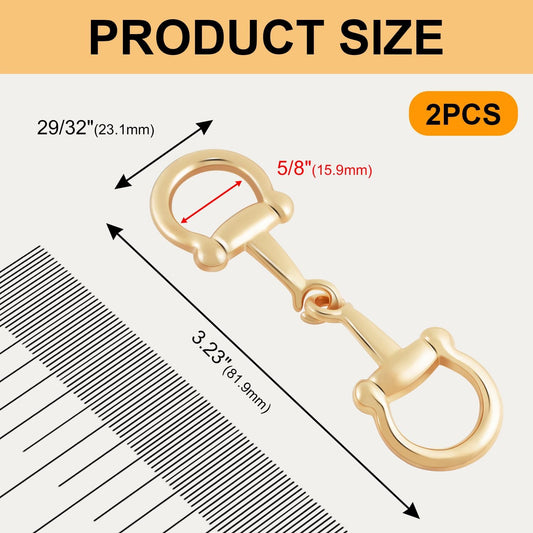 CooBigo 2pcs Scarf Ring Buckles, Metal Horsebit Silk Scarf Buckle, Scarves Rings and Slides for Women Scarves Clips, Shawls Clasp, Clothing Fashion Accessories (Gold)