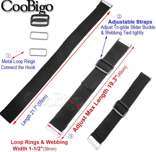 2 Pack Hoverboard Seat Attachment Straps, HoverKart Replacement Straps Adjustable with Tri-Glide Buckle Polypropylene PP Webbing Adjustment Strap Width 1-1/2"