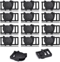 25Pack 3/8" Cat Collar Breakaway Clasps Accessories Plastic Adjustable Buckle Small Pet Supplies for Kitten Collar Straps DIY Cat Stuff(Black)