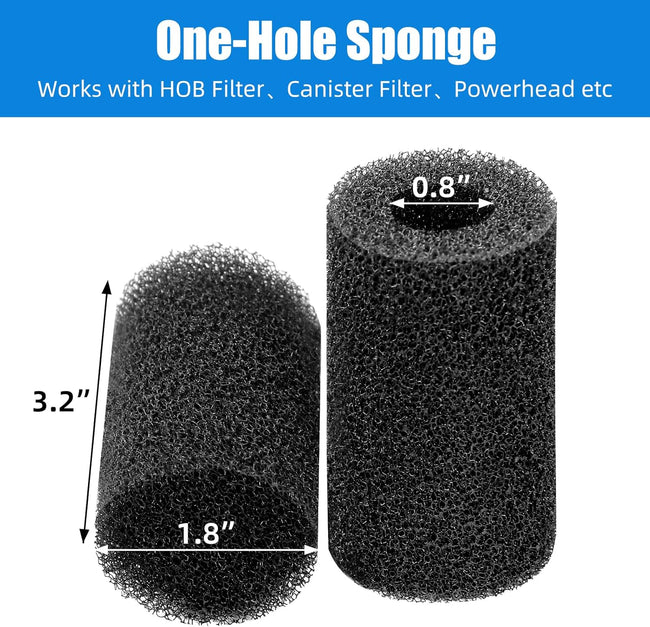 12-Pack Pre-Filter Sponge for Aquarium Shrimp Fry Fish Tank Filter 0.8 Inch Intake, Replacement Foam Cover Main Image