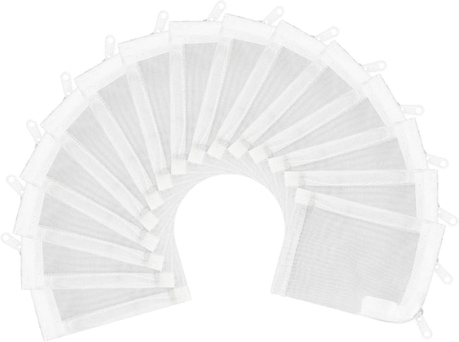 Aquarium Filter Media Bags 15pcs Fish Tank Extra Fine 100 Micron Mesh Bags with Plastic Zipper for Activated Carbon (3" x 4") Hover Image