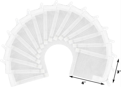 Aquarium Filter Media Bags 15pcs Fish Tank Extra Fine 100 Micron Mesh Bags with Plastic Zipper for Activated Carbon (3" x 4")
