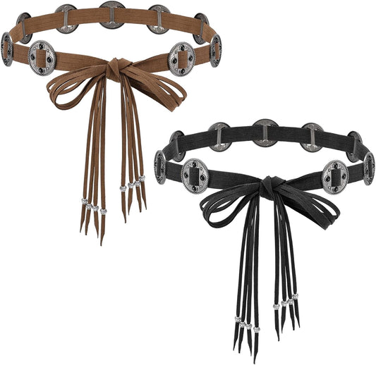 Western Style Belts Women's Tassel Rope Braid Waist Belt Woven Belt for Dress Vest Jeans