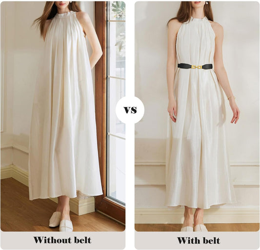 3 Pack Women Skinny Elastic Belts for Dress Waist Belt for Pants Stretch Thin Belt