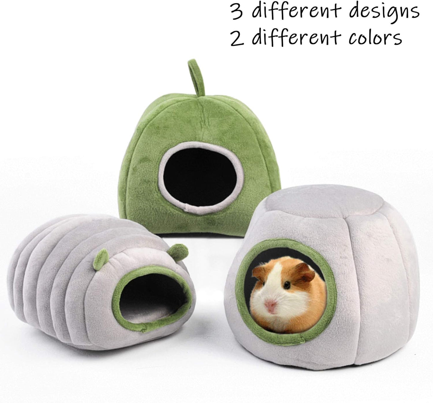 Guinea Pig Hideout Bed Rabbit Hoe Cave Accessories Cozy Hide-Out for Bunny Hedgehog Ferret Chinchilla&Other Small Animals (Grey, Caterpillar)
