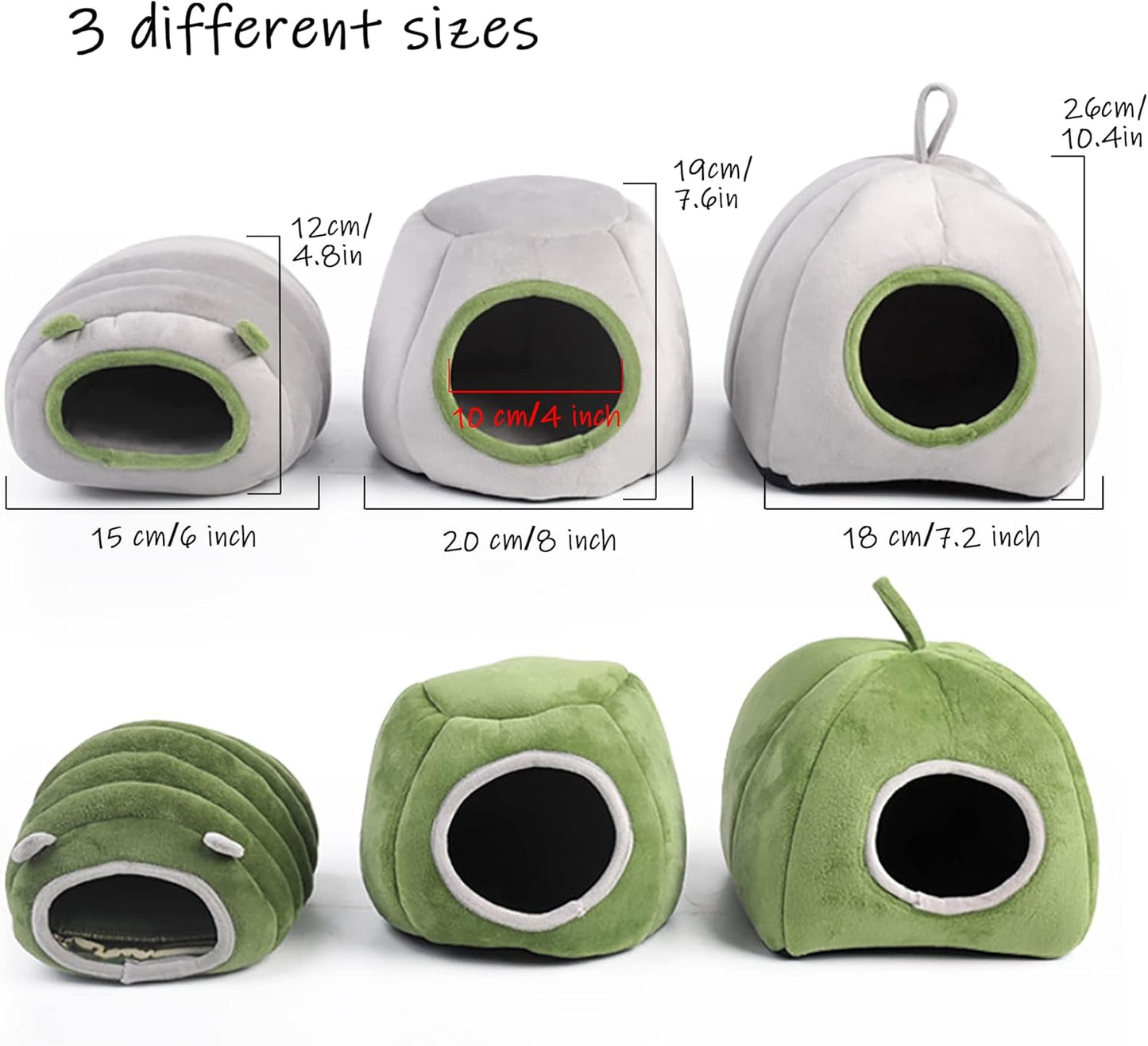 Guinea Pig Hideout Bed Rabbit Hoe Cave Accessories Cozy Hide-Out for Bunny Hedgehog Ferret Chinchilla&Other Small Animals (Grey, Caterpillar)