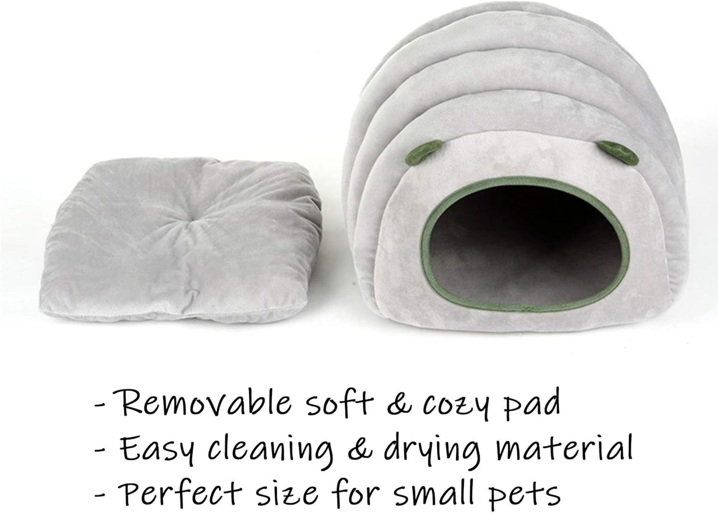 Guinea Pig Hideout Bed Rabbit Hoe Cave Accessories Cozy Hide-Out for Bunny Hedgehog Ferret Chinchilla&Other Small Animals (Grey, Caterpillar)