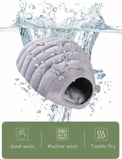 Guinea Pig Hideout Bed Rabbit Hoe Cave Accessories Cozy Hide-Out for Bunny Hedgehog Ferret Chinchilla&Other Small Animals (Grey, Caterpillar)