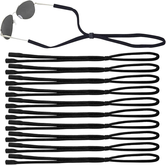 10 Pack Glasses Strap Adjtable Eyeglass Holder Around Neck Universal Glasses Lanyard Eye Glasses String Sunglasses Strap Cord Eyewear Retainer for Men Women Sports Reading (11.8 -23.6in,Balck)