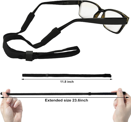 10 Pack Glasses Strap Adjtable Eyeglass Holder Around Neck Universal Glasses Lanyard Eye Glasses String Sunglasses Strap Cord Eyewear Retainer for Men Women Sports Reading (11.8 -23.6in,Balck)