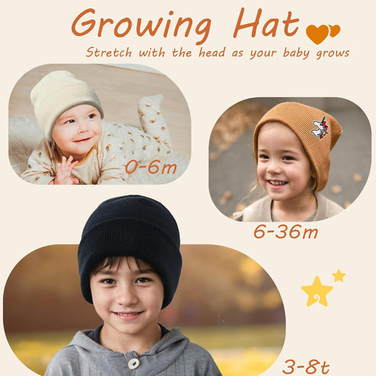 100% Cotton Toddler Beanie Hats for Baby Boys Girls Kids Infant Winter Hat Soft Warm Knit Cuffed Caps
