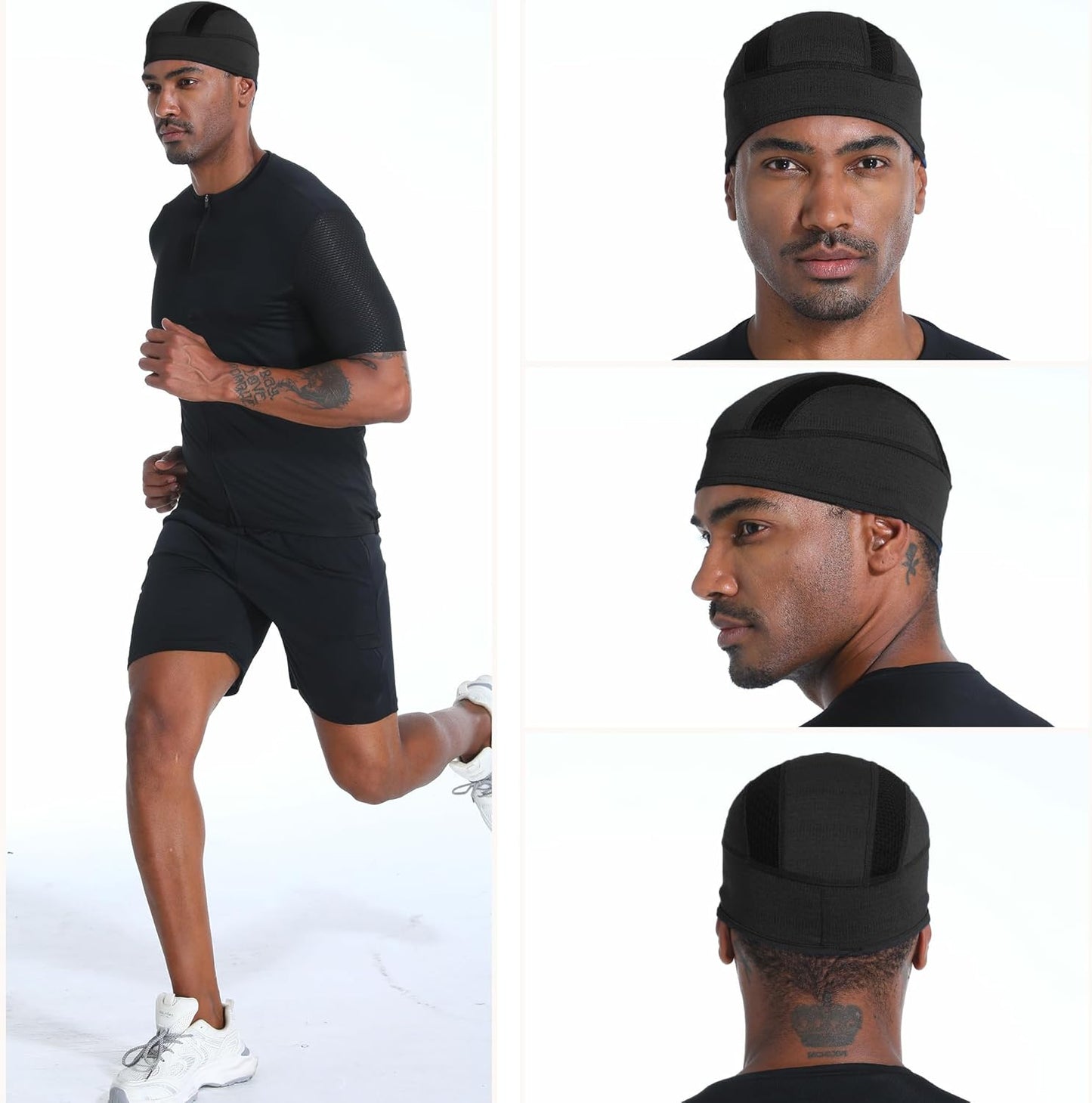 Skull Caps Cooling Helmet Liner,Lightweight Mesh Sweat Wicking Hard Hat Liner Cycling Motorcycle Cap for Men Women