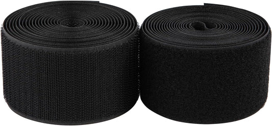 2 Inch Sew on Hook and Loop Strips | Easy to Sew | Excellent Grip | Non-Adhesive Back Nylon Fabric Fastener Strips for Clothing Sewing Crafts and DIY Projects, Black, 2in x 3yd