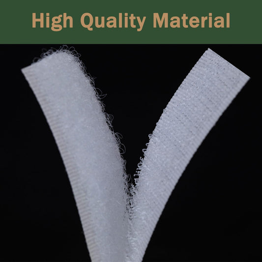 2 Inch Wide Hook and Loop Tape, Excellent Grip, Strong Adhesive Back, Nylon Self-Adhesive Fastener Strips for Fixing and Hanging, Home School and Office e (White, 15 Feet)