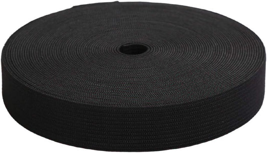 1 Inch by 20 Yard Black Heavy Stretch High Elasticity Elastic Spool Knit Elastic Bands for Sewing