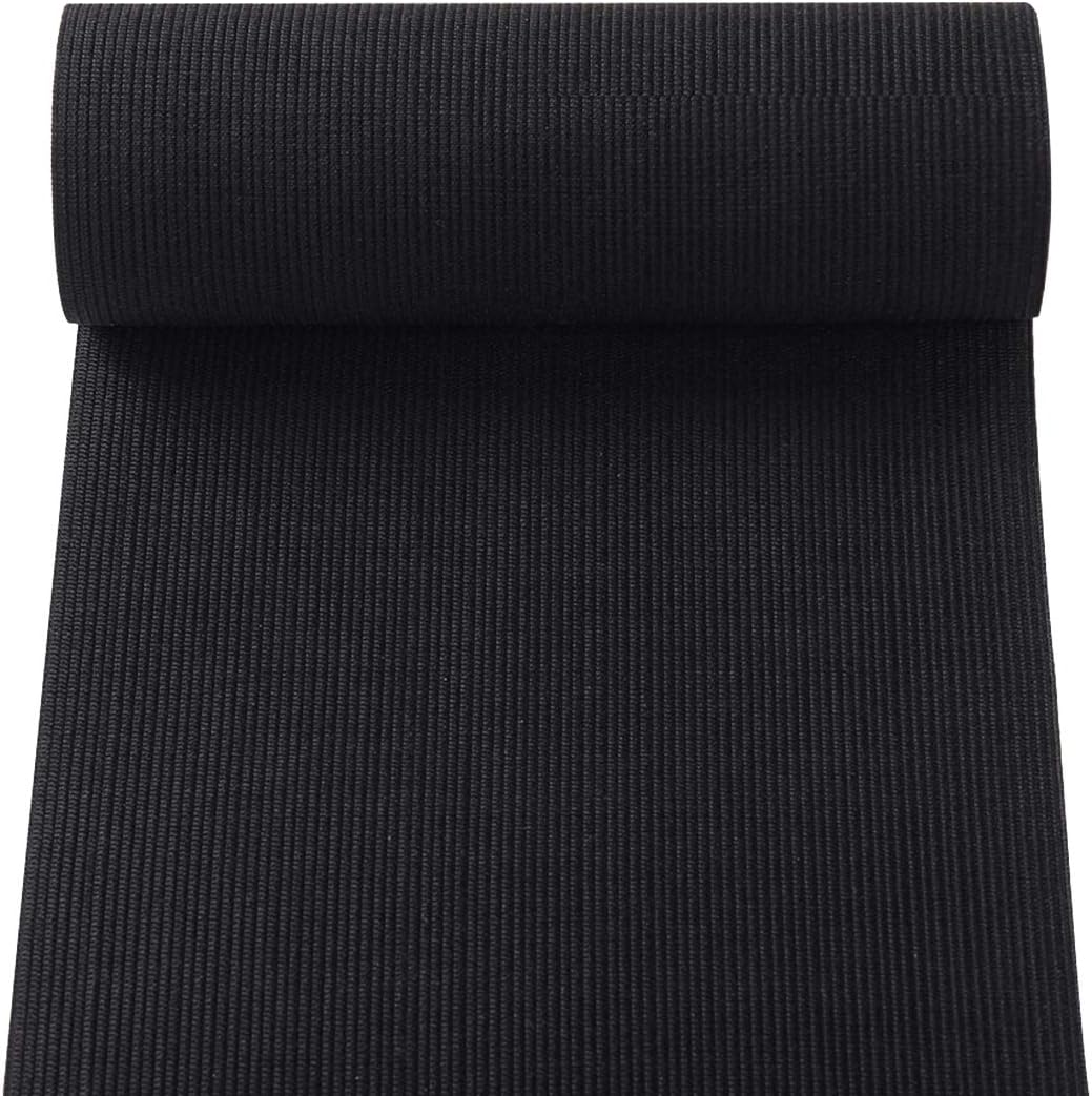 Knit Elastic Bands for Sewing Black Heavy Stretch High Elasticity Flat Elastic Cord 6 Inch Wide Braided Elastic Spool 2 Yard