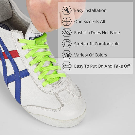 Elastic No Tie Shoe Laces, Stretch Tieless Shoelaces for Adults and Kids Sneakers Shoe Strings