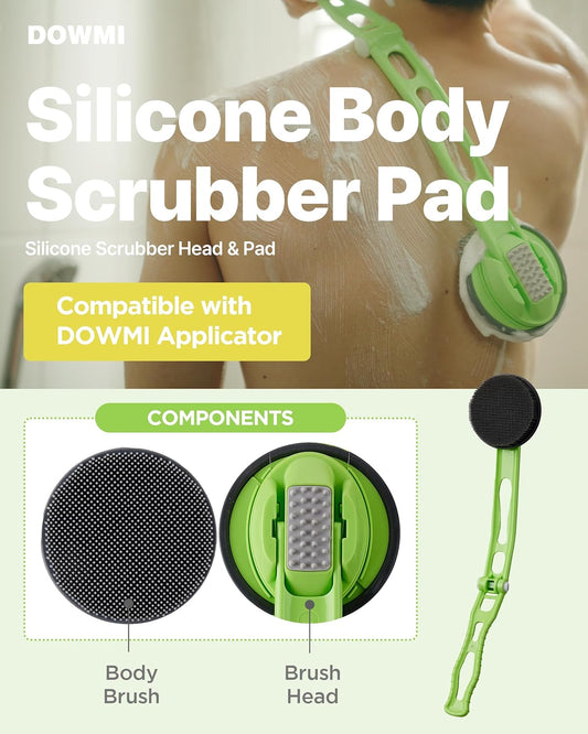 Silicone Body Scrubber Refill Replacement Pad - Back Shower Scrub Brh - Hygienic and Durable Soft Silicone for Sensitive Skin