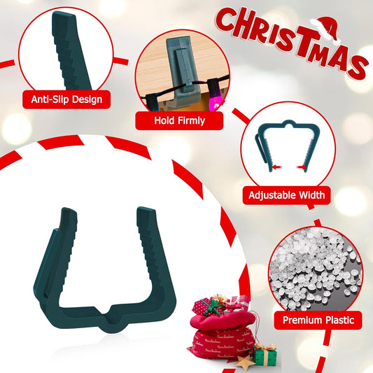 Christmas Light Hanger Clips Fascia Board Light Clips Plastic Holiday Deck Banister Hanger for Christmas Fascia Board Roof Gutter Fence Eave Decoration, Green (30 PCS, 1 5/8")