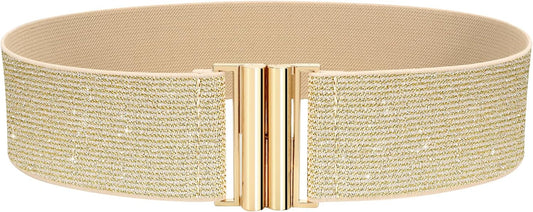 Wide Elastic Stretchy Belts for Women, Trimmer Stretch Waistband Retro Waist Belt for Dresses