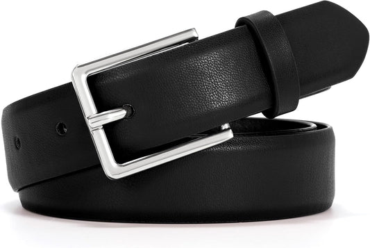 Belt for Women, Women's Leather Belt for Jean Dress, Fashion Ladies Belts with Rectangle Buckle