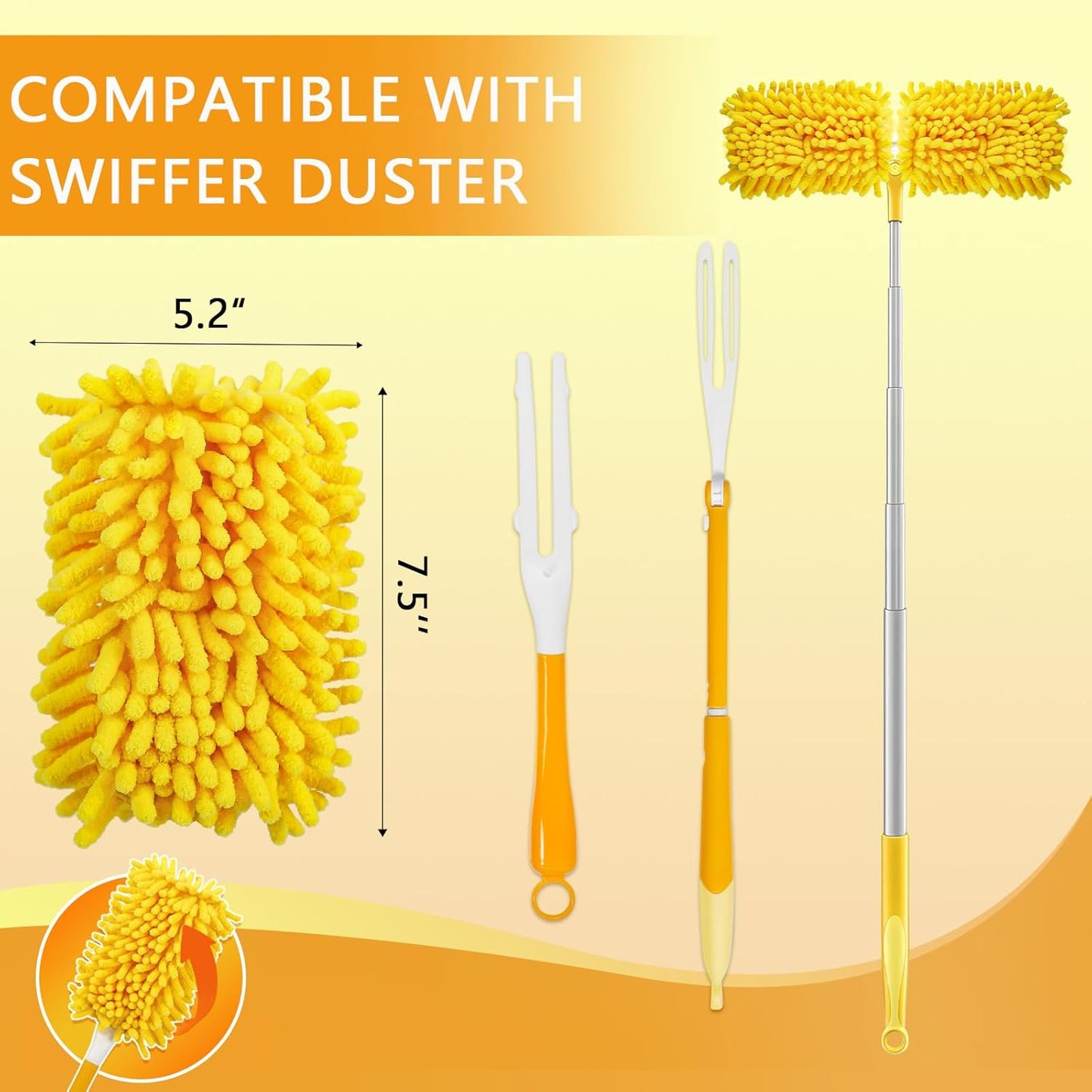 4+6 Reusable Duster Refill Compatible with Swiffer Hand Duster - 360 Heavy Duty Dusters Refills - Microfiber Ceiling Fan Duster for Swiffer Dusters Extended Handle(Handle is Not Included)