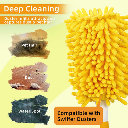 4+6 Reusable Duster Refill Compatible with Swiffer Hand Duster - 360 Heavy Duty Dusters Refills - Microfiber Ceiling Fan Duster for Swiffer Dusters Extended Handle(Handle is Not Included)