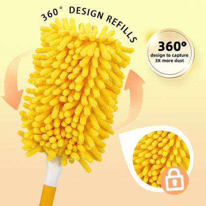 4+6 Reusable Duster Refill Compatible with Swiffer Hand Duster - 360 Heavy Duty Dusters Refills - Microfiber Ceiling Fan Duster for Swiffer Dusters Extended Handle(Handle is Not Included)