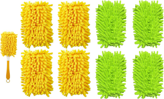 4+4 Reusable Duster Refill Compatible with Swiffer Hand Duster - 360 Heavy Duty Dusters Refills - Microfiber Ceiling Fan Duster for Swiffer Dusters Extended Handle(Handle is Not Included)
