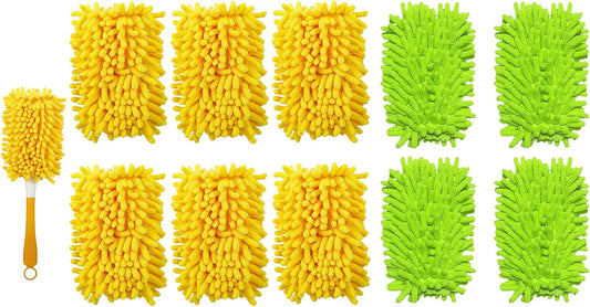 6+4 Reusable Duster Refill Compatible with Swiffer Hand Duster - 360 Heavy Duty Dusters Refills - Microfiber Ceiling Fan Duster for Swiffer Dusters Extended Handle(Handle is Not Included)