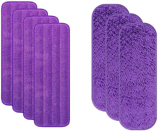 Reusable Power Mop Refills Pads Compatible with Swiffer PowerMop Mop - Power Mop Pads Refill - Washable Microfiber Pads for Multi-Surface Floor Cleaning, 4 Pack+3 Pack