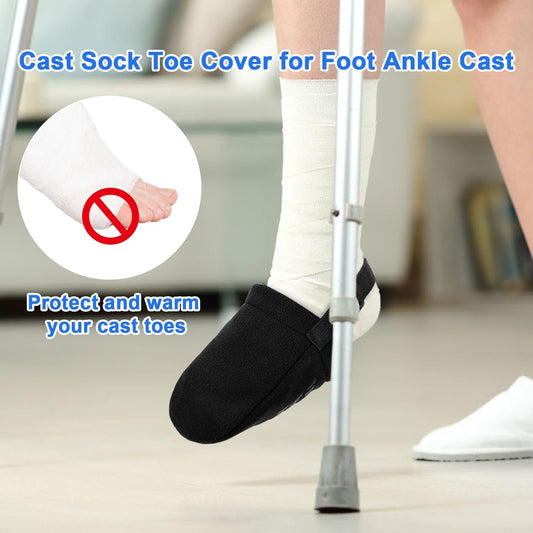 iGuerburn 2Pcs Cast Sock Cover for Foot, Non-slip Cast Toe Cover Keep Toe Clean & Warm, Foot Surgery Recovery Supplies Cast Cover Protector for Women Men Adults