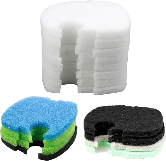 Replacement Filter Pads Compatible with SUNSUN HW-304B/404B/704B/3000 Activated Carbon/Phosphate/Ammonia Aquarium Fish Filter Media