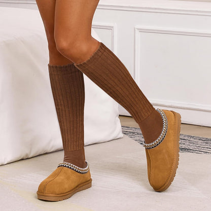 Women's Slouch Socks Long Boot Scrunch Sock Soft Cotton Knit Cozy Socks 3 Pairs