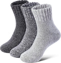Merino Wool Socks for Women 3 Pairs - Thick Cozy Crew Thermal Boot Socks for Hiking,Cabin Work,Gift,Everyday