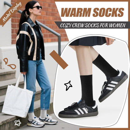 Merino Wool Socks for Women Hiking Thermal Warm Winter Thick Boot Cozy Crew Comfy Work Socks for Ladies 5 Pairs