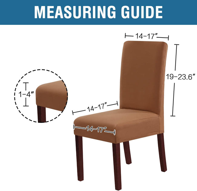 100% Waterproof Dining Chair Covers Stretch Chair Covers for Dining Room Set of 6 Parson Chair Slipcovers Chair Protectors Covers Dining, Soft Thick Solid Fleece Fabric Washable, Camel Main Image