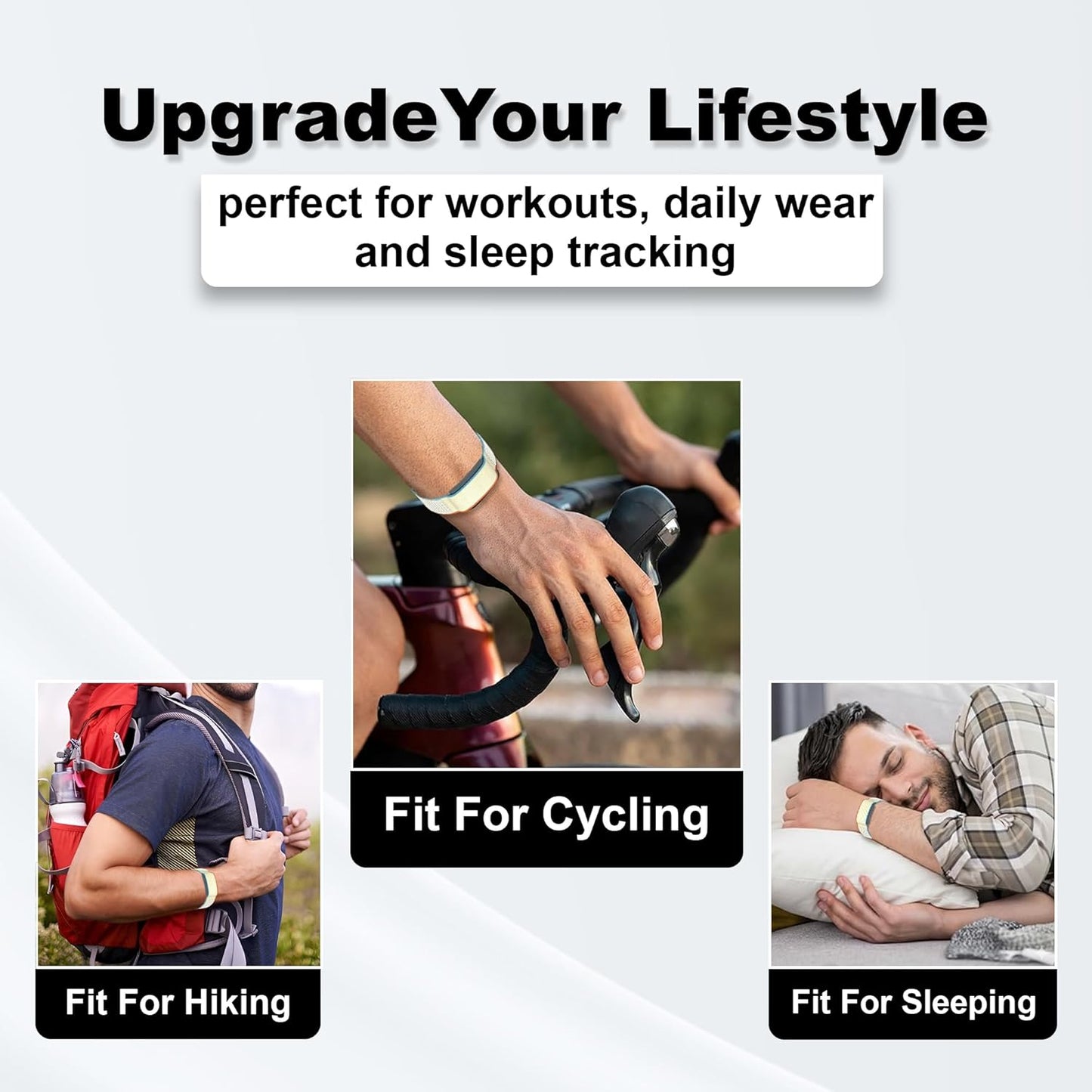 Nylon Replacement Band, Compatible with Amazfit Helio Strap – Adjtable, Breathable Sport Wristband for Fitness Tracker, Comfortable for All-Day Wear