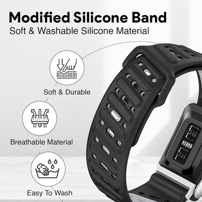 Modified Silicone Sport Replacement Band Compatible with WHOOP 5.0, One, Peak, and Life Fitness Tracker – Breathable, Durable & Comfortable | Not for Whoop Gen 4