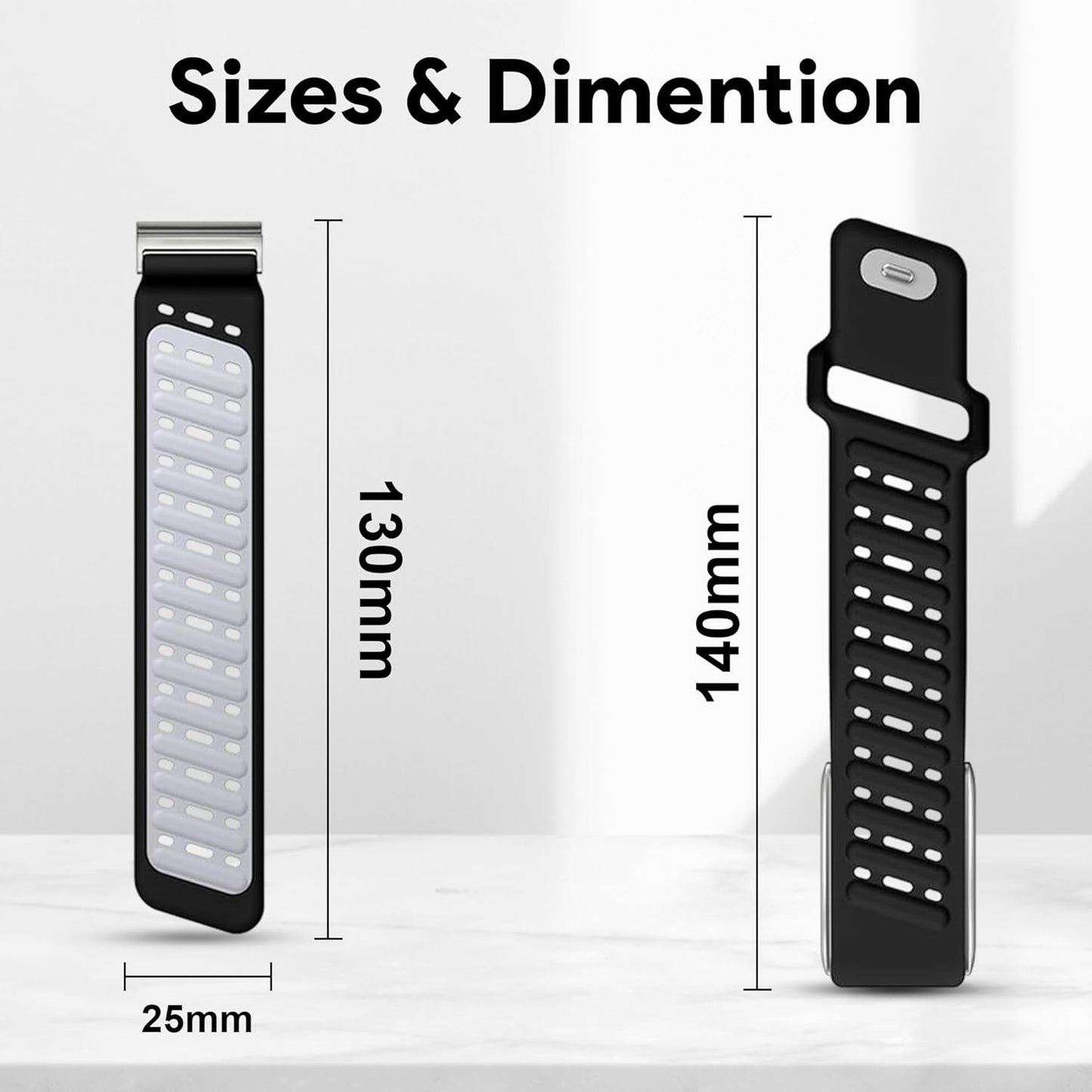 Modified Silicone Sport Replacement Band Compatible with WHOOP 5.0, One, Peak, and Life Fitness Tracker – Breathable, Durable & Comfortable | Not for Whoop Gen 4