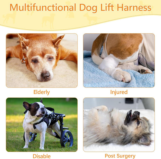 Dog Lift Harness Dog Sling for Large Dogs, Portable Dog Carrier Sling for Back Legs, Ajtable Hip Support Harness for Weak Rear Leg, Assist Senior Disabled Joint Injuried and After ACL