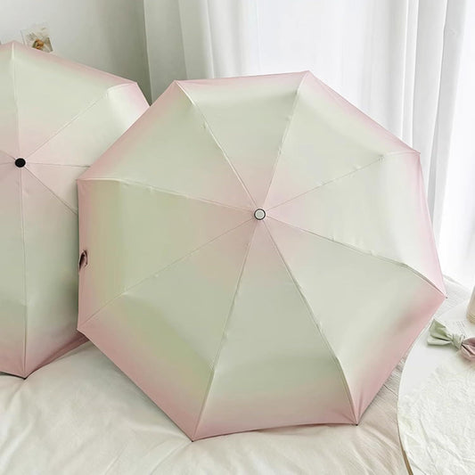 Ombré Auto Open Rain & Sun UPF 50+ UV Protection Umbrella, Portable Travel Folding Umbrella with Cover Bag