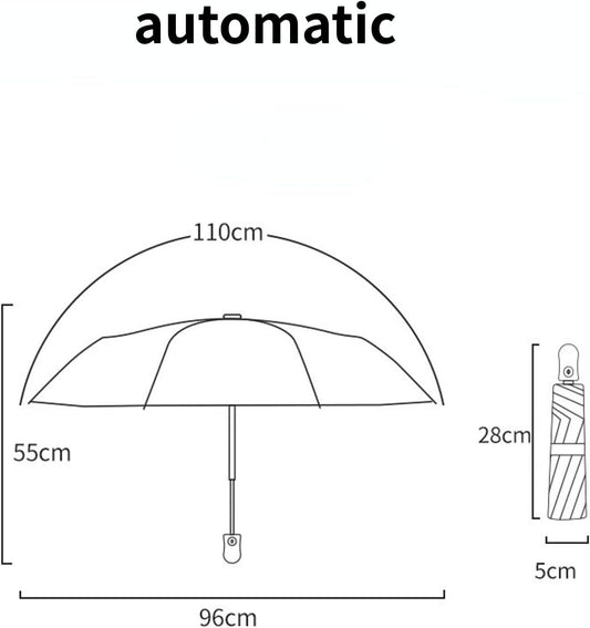 French Style Floral Foldable UV Protection Umbrella for Women, Automatic Open Close Sun & Rain Portable Mini Compact Travel Umbrellas