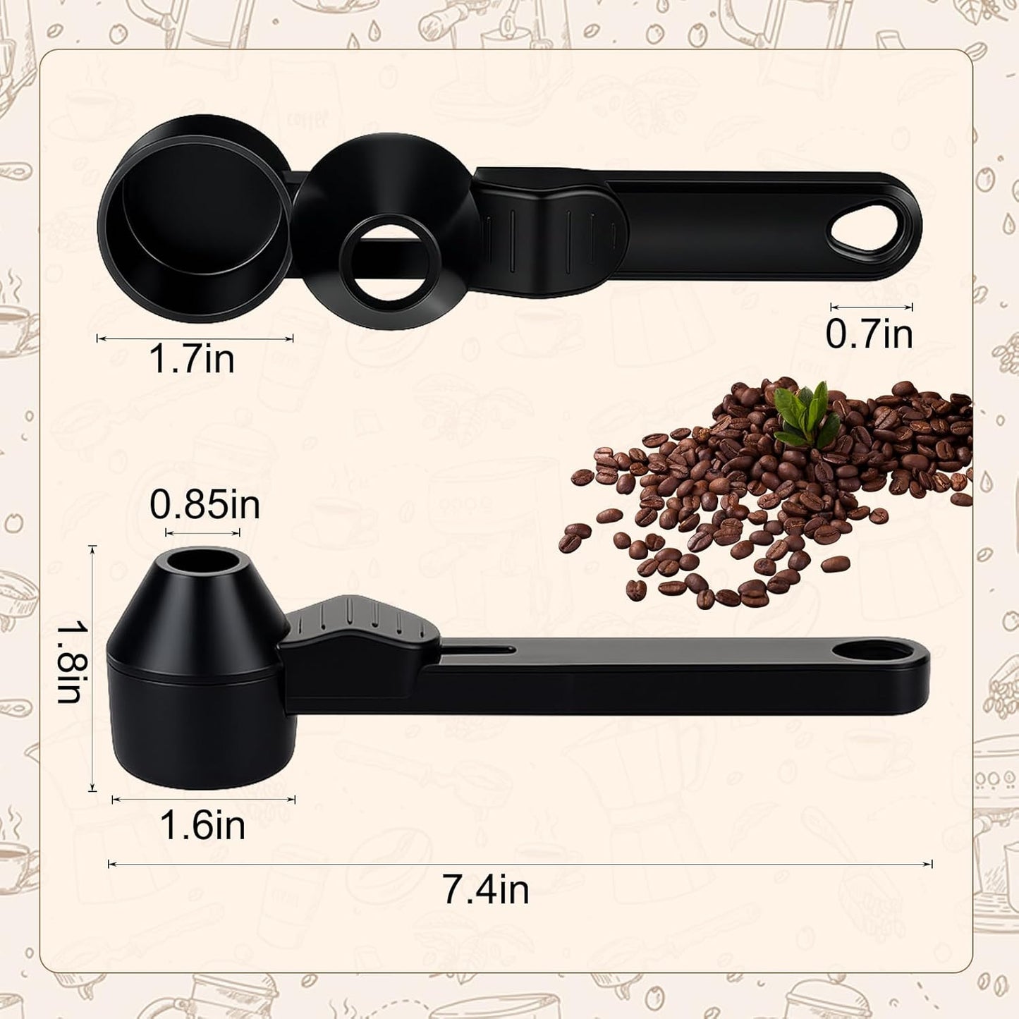Coffee Scoop & Funnel for Reusable K Cup Refillable Coffee Pods, 2 Tablespoon Slide Coffee Measuring Funnel Scooper,1PCS