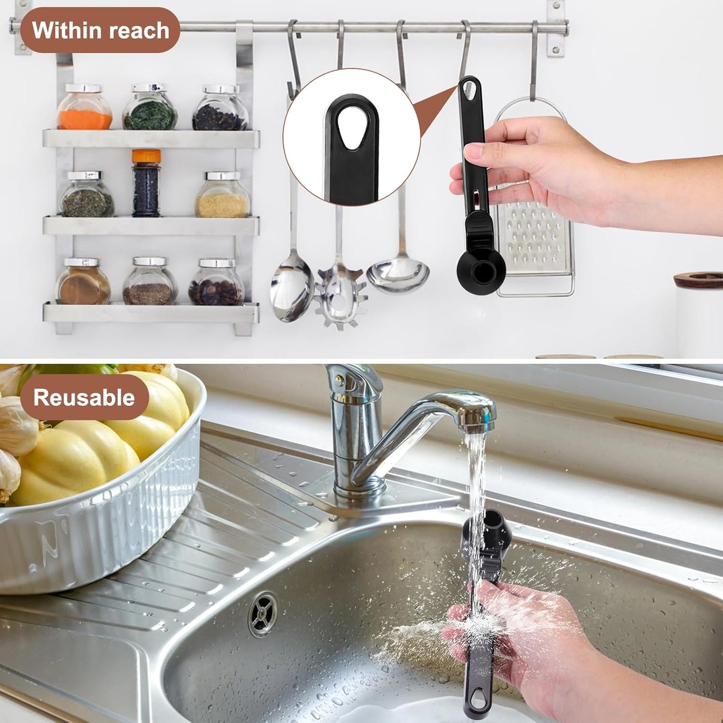 Coffee Scoop & Funnel for Reusable K Cup Refillable Coffee Pods, 2 Tablespoon Slide Coffee Measuring Funnel Scooper,1PCS