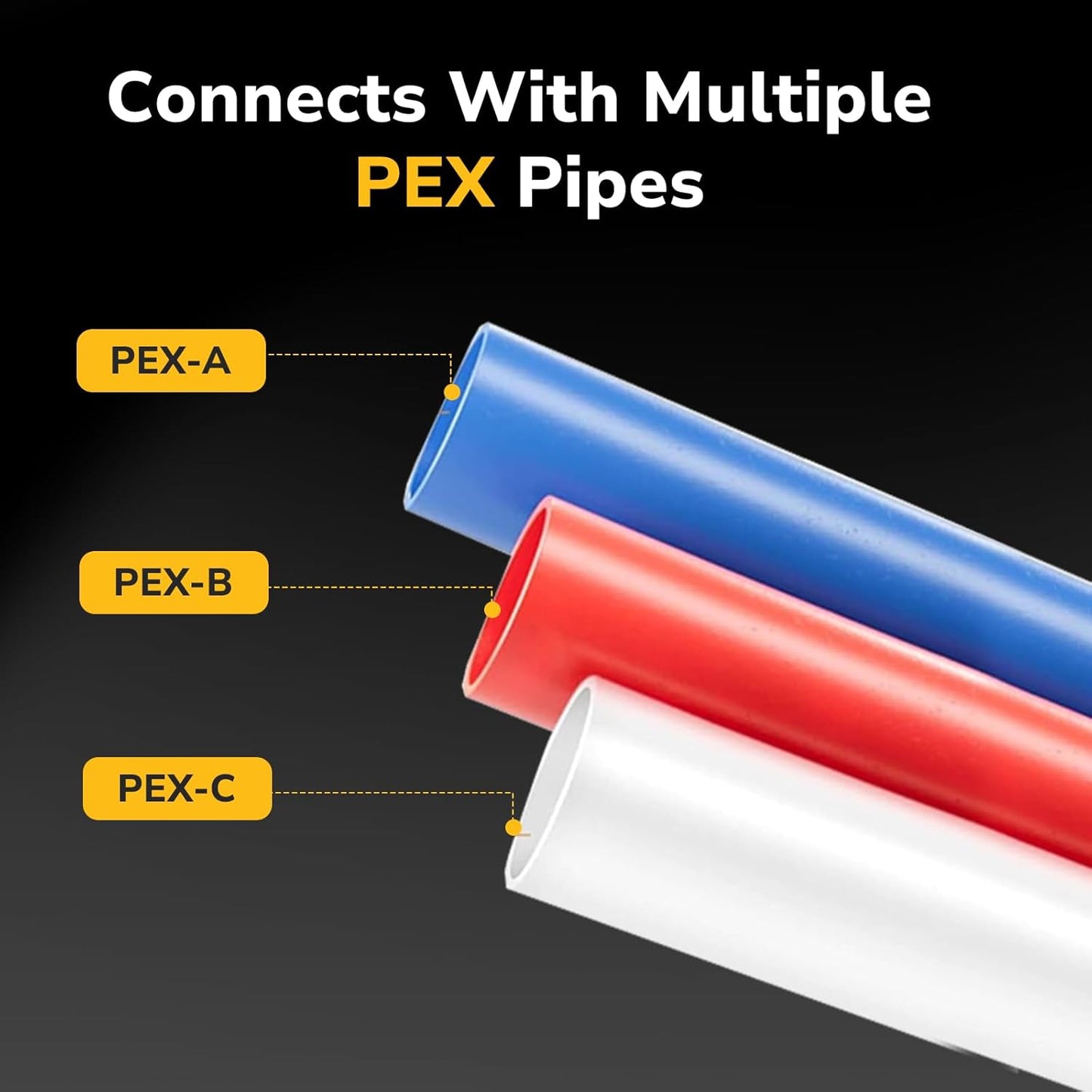 Pex Fittings, 3/4" Pex 90 Degree Elbow, Heavy-Duty Brass Crimp Fittings for PEX Pipes with Leak-Resistant Construction, NSF & UPC Certified, 5-Pack