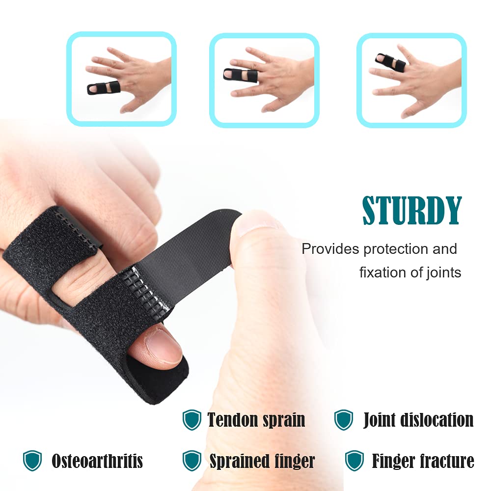 4 Pcs Trigger Finger Splints/Brace for Knuckle Immobilization,Broken Protector and Straightening Arthritis Relief,Pain Relief,Fits Index,Middle, Ring Fingers