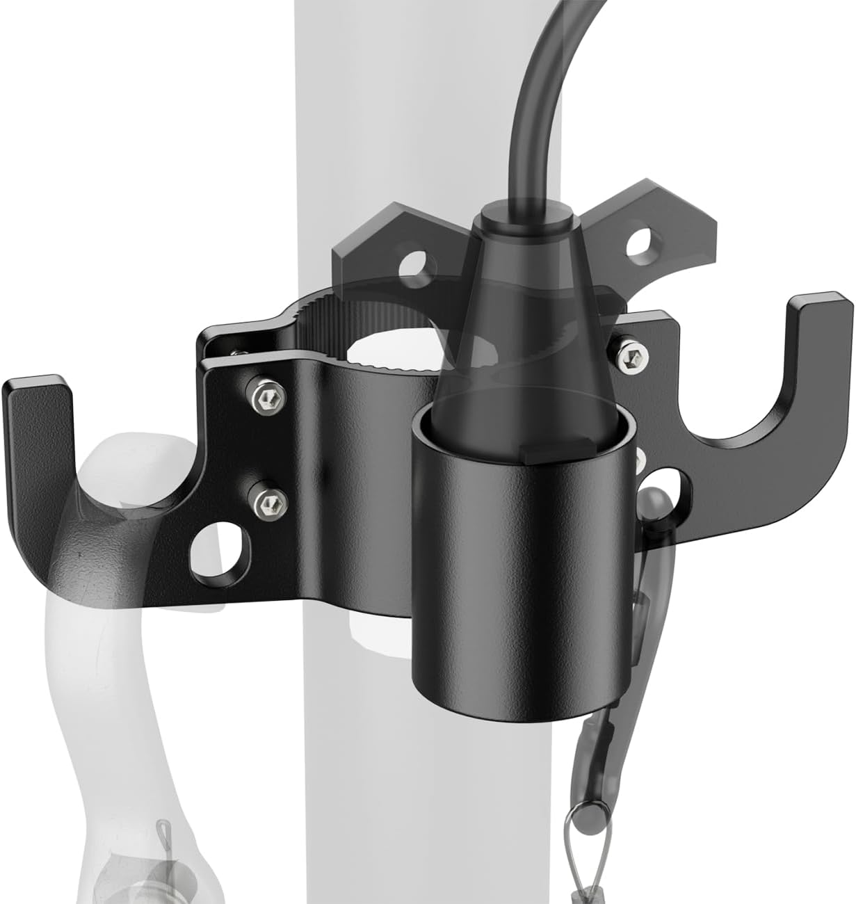 Aluminum Trailer Towing Chain Organizer with 7-Way Plug Holder- Heavy-Duty RV Tongue Jack Accessories.